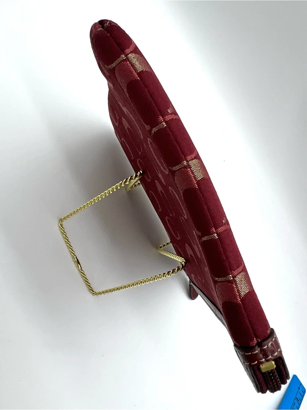 Coach Burgundy Signature Jacquard Padded iPad Tablet Sleeve